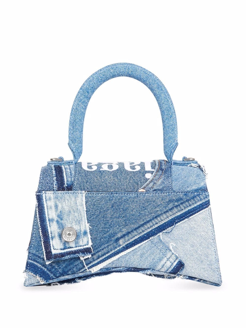 Balenciaga logo-print denim satchel bag - Image 3