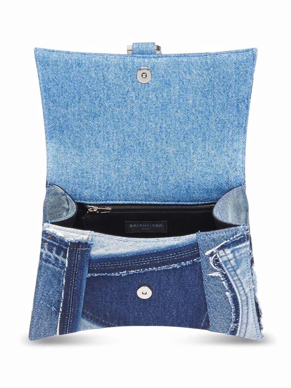 Balenciaga logo-print denim satchel bag - Image 5