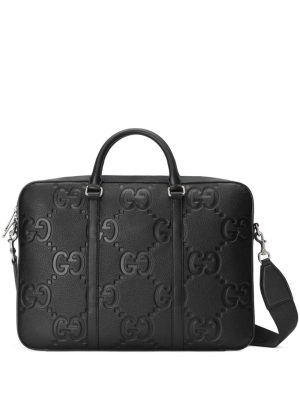 Gucci debossed-logo laptop bag