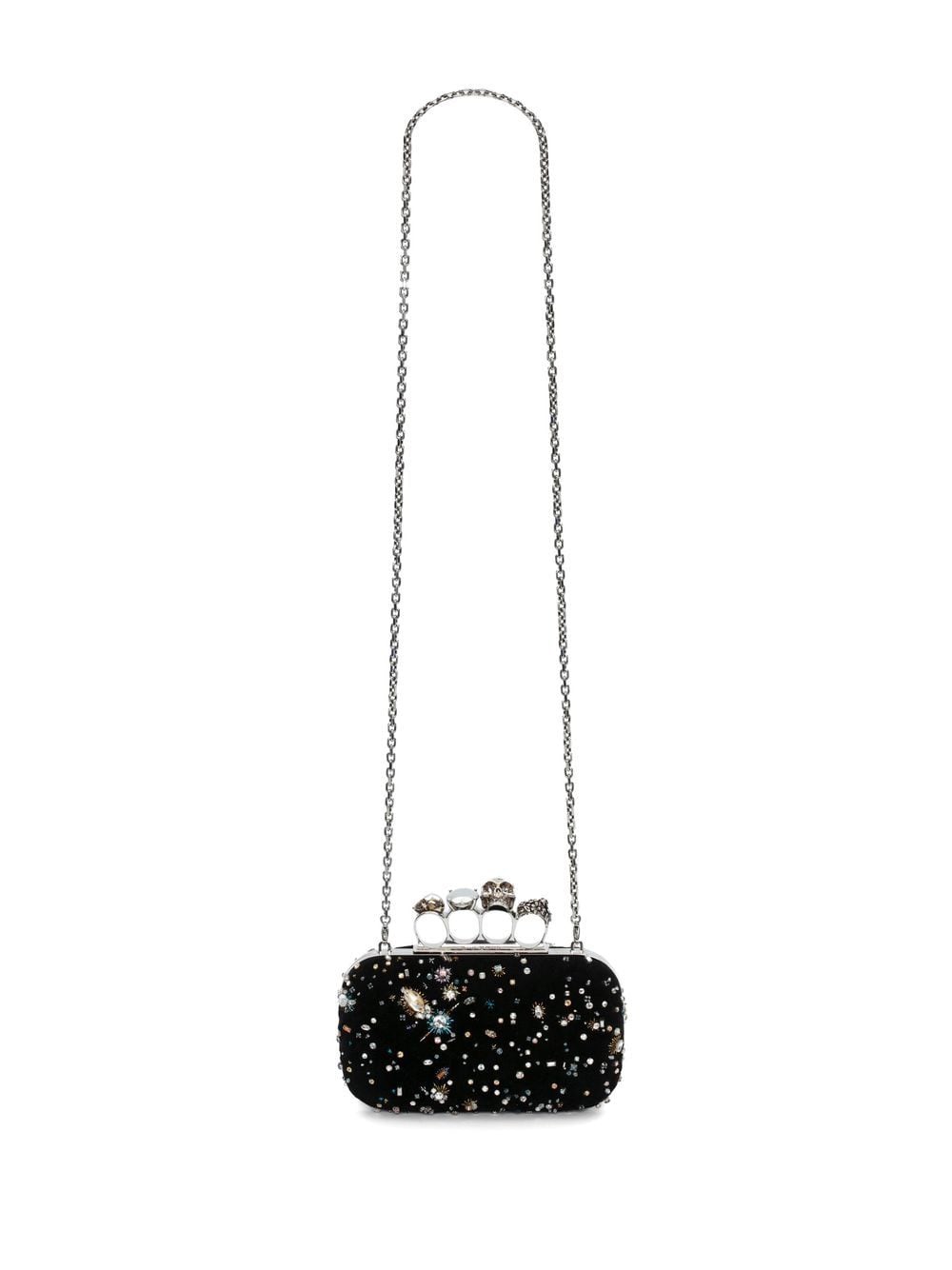Alexander McQueen Skull Four Ring crystal-embellished clutch bag - Image 5